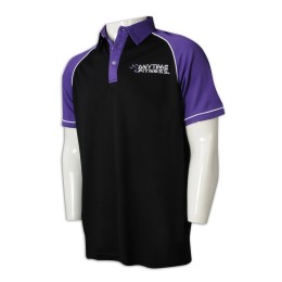 P1127 設計撞色胸筒Polo恤 供應牛角袖撞色Polo恤 健身中心 Polo恤制衣廠    黑色撞色紫色領和袖子 P1127 設計撞色胸筒Polo恤 供應牛角袖撞色Polo恤 健身中心 Polo恤制衣廠    黑色撞色紫色領和袖子